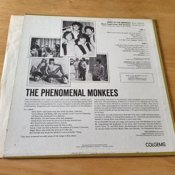THE MONKEES More of the Monkees LP Vinyl 1967 Colgems Records COM-102 Pop LP9 - Picture 2 of 9
